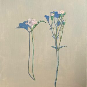 Deux fleurs roses pales